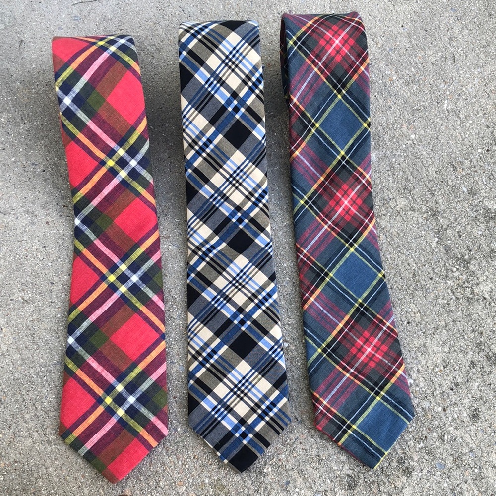 Gitman Brothers Plaid Slim Tie Set